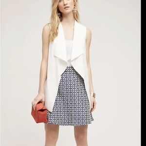 Anthropologie Hutch Blue/White Cloverdale A-Line Skirt size 12 NWT Office